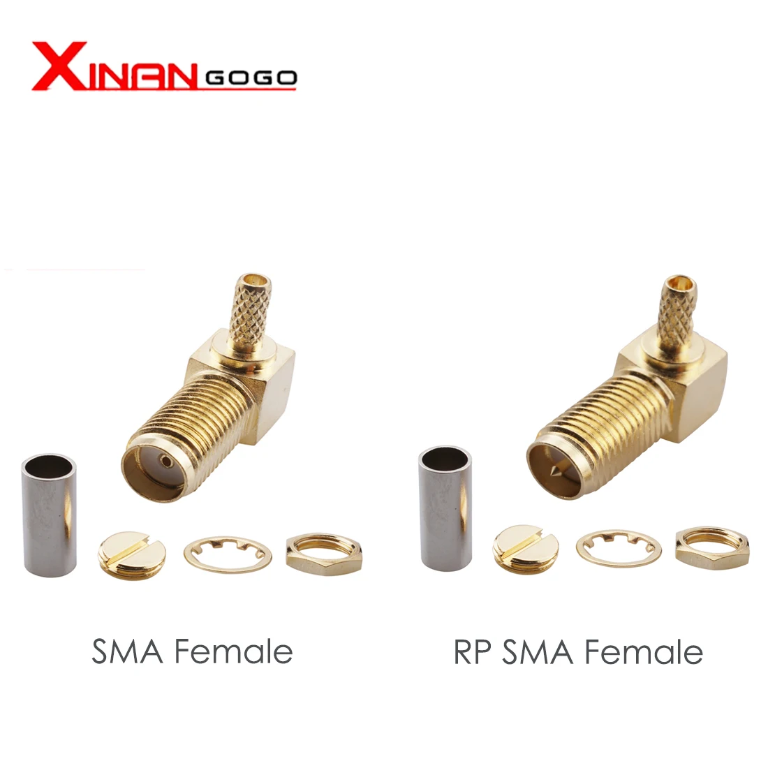 

10pcs SMA Female Right Angle Crimp for RG174 RG316 RG316D RG179 LMR100 Cable RP SMA Female RF Connector