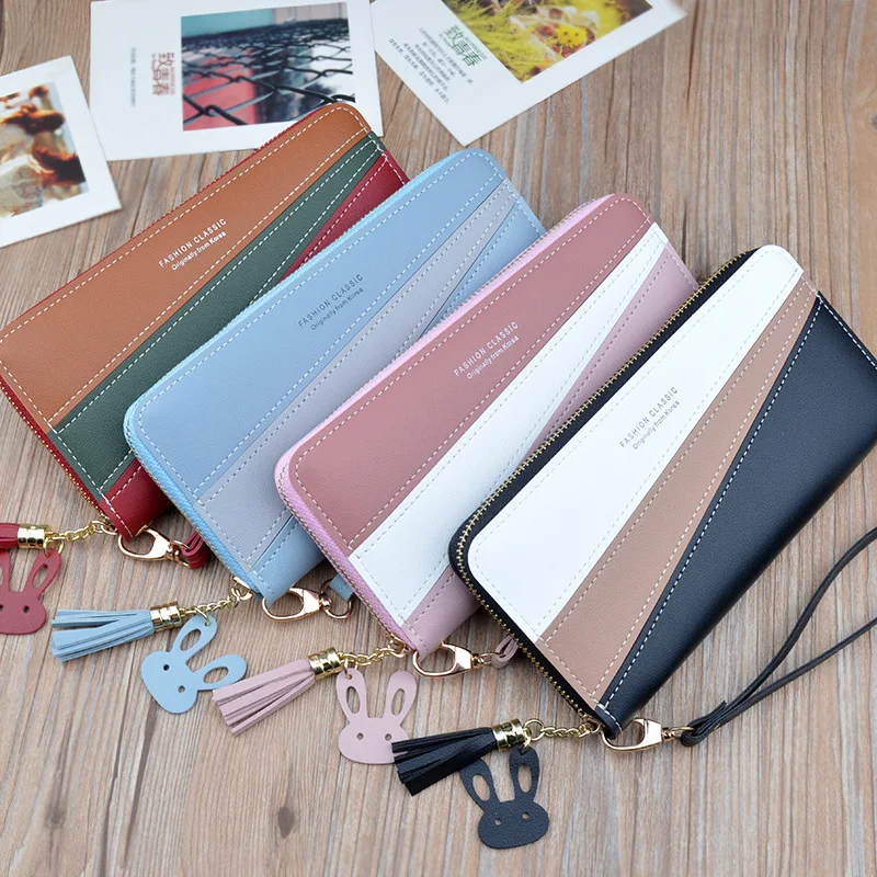 

Women's Wallet Brand pu Leather Zipper Coin Purses Tassel Design Long Wallet Female Money Credit Card Holder Clutch Bag