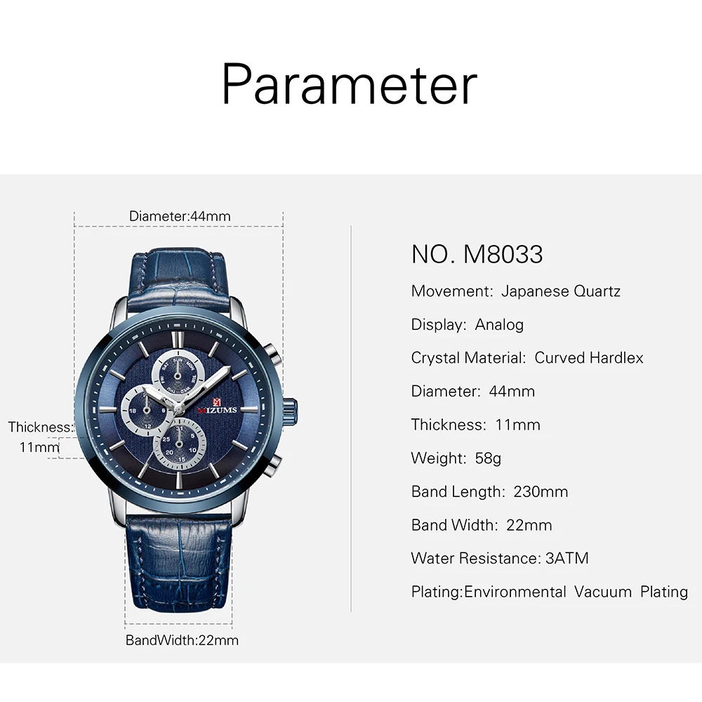 Мужские водонепроницаемые кварцевые часы с хронографом в спортивном стиле -
