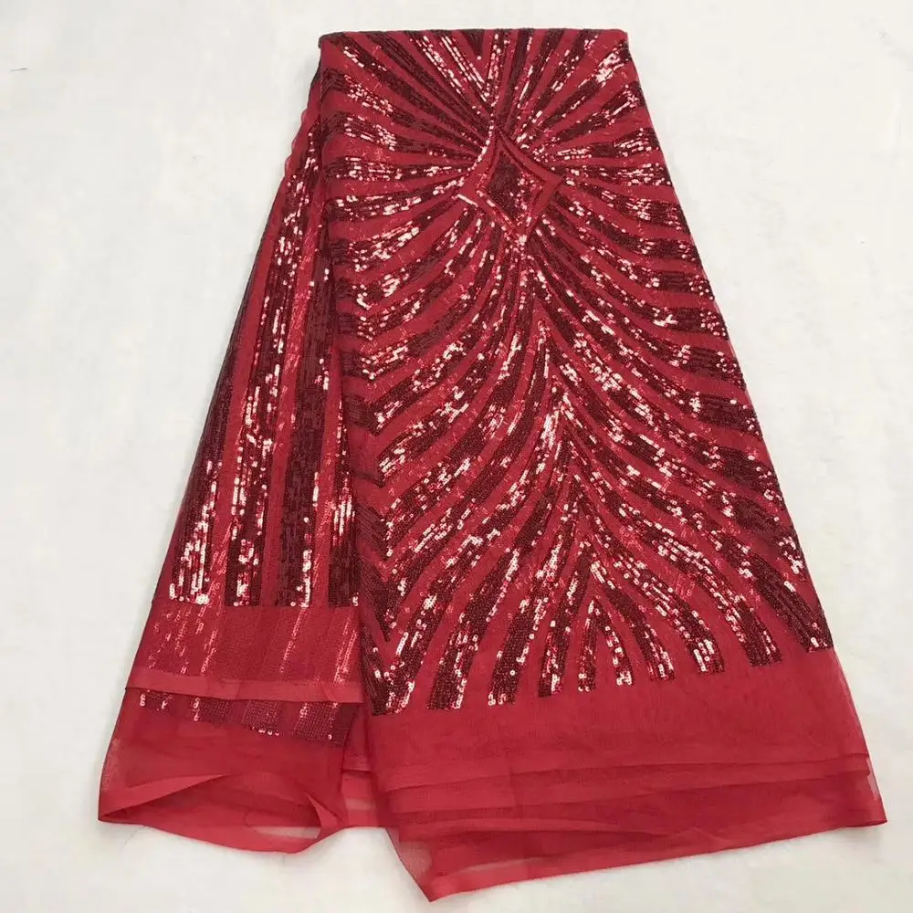

Madison 2020 Sequin Lace Fabric Mesh Black Color African Embroidery Sequence Nigerian French Party Latest Aso-ebi Tulle