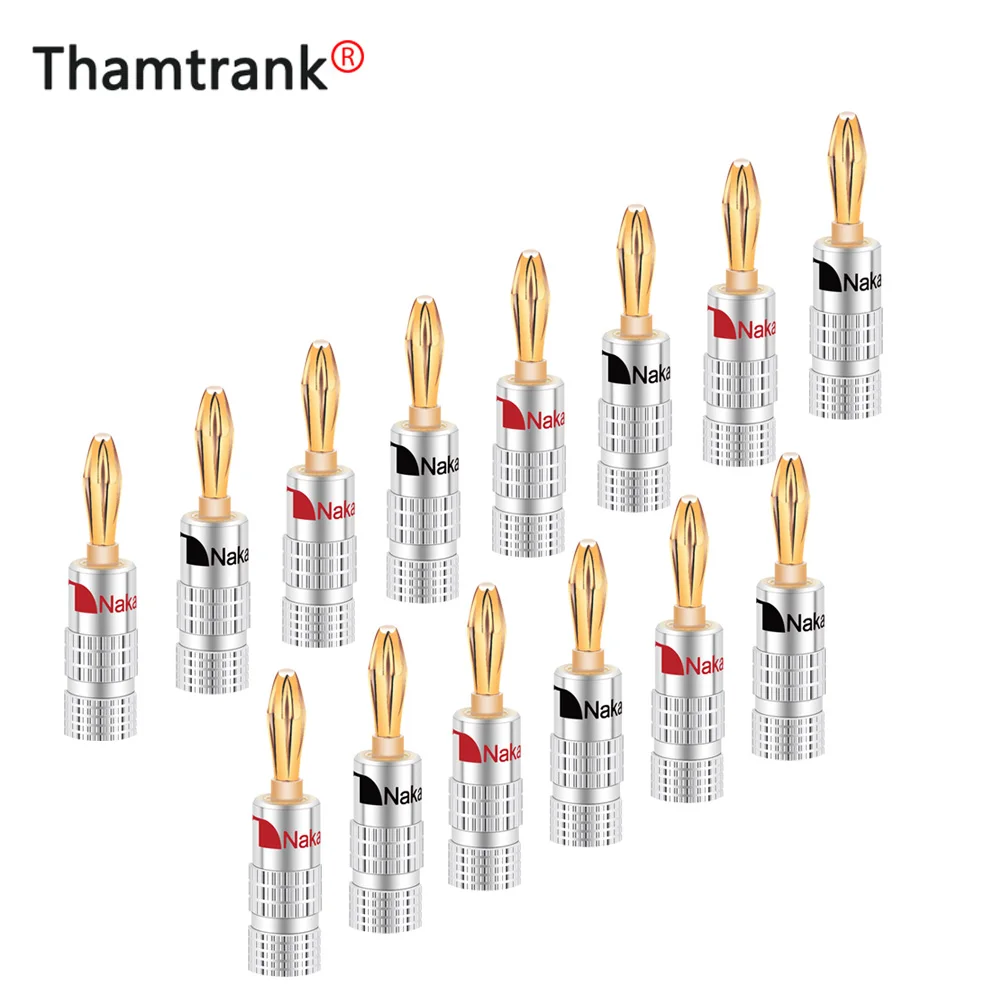 100Pcs/50Pairs High Quality New 24K Gold Nakamichi Speaker Banana Plugs For Video Connector Black Red Color |