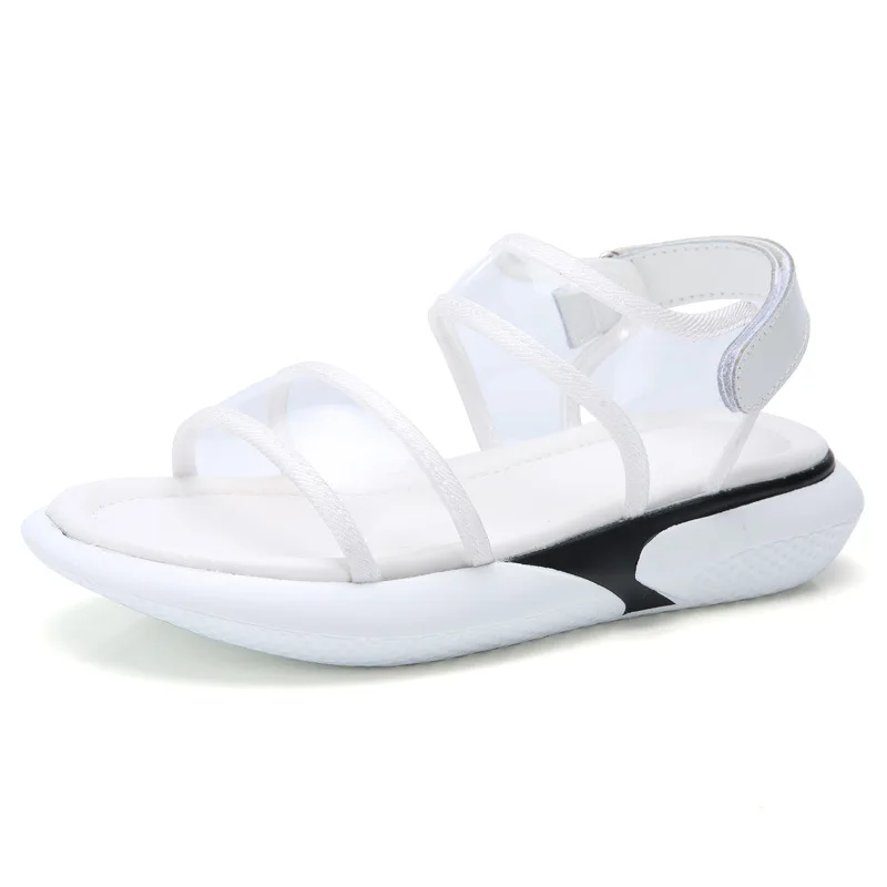 Fujin/женские сандалии Сезон лето Модель 2020 года Модная однотонная дышащая обувь на