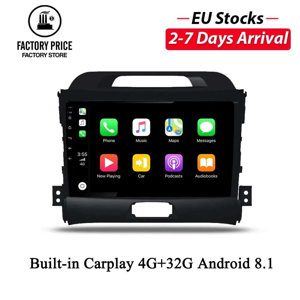 Автомобильный мультимедийный плеер 9 &quot встроенный в Carplay Android 8 1 Восьмиядерный 2