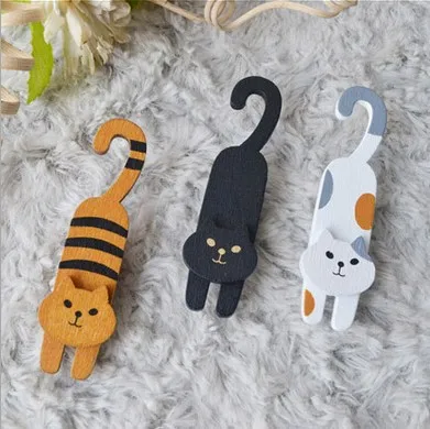 3 шт./упак. красивый дизайн с кошкой деревянная прищепка комплект деревянные Мини