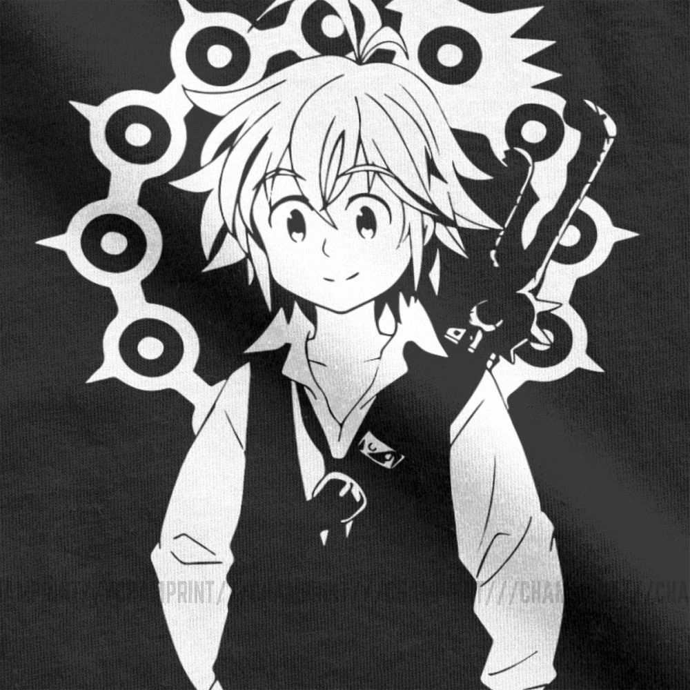 Мужские футболки Meliodas футболка из 100% хлопка с коротким рукавом рисунком семь