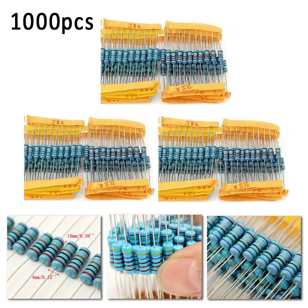 

1000x Durable 100 Value Metal Film Resistor Resistance Electronic Component Set