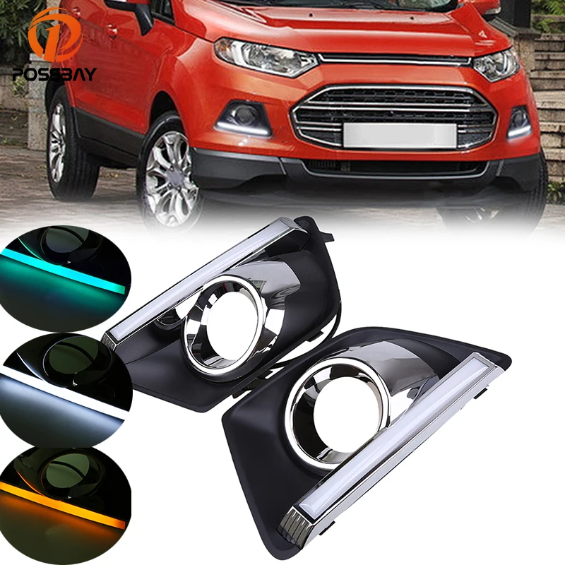 Белые желтые синие дневные ходовые огни POSSBAY для Ford EcoSport MK2 2013 2016 светодиодные