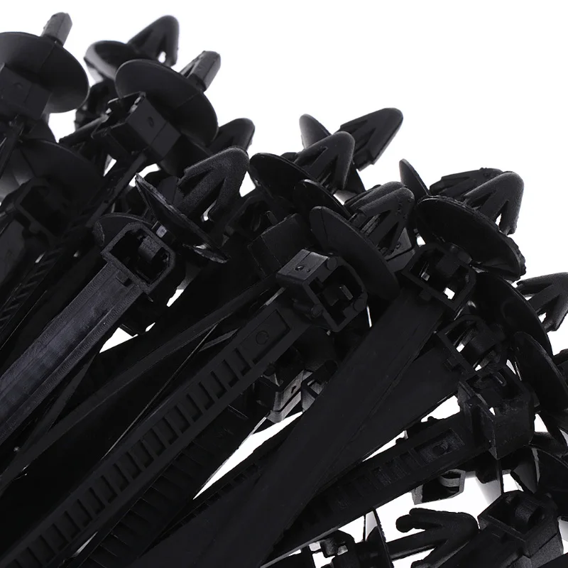 

Ties Cable Ties 30pcs Black Strap Wire Zip 200mm Clamp For Car Mount Push