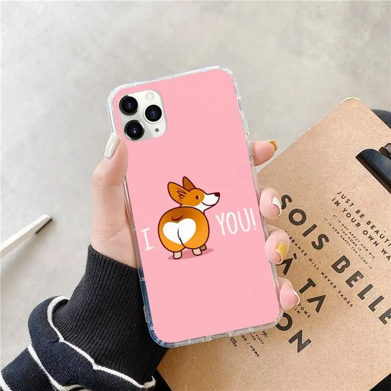 

cute cartoon dog Corgi Phone Case for iPhone 11 12 mini pro XS MAX 8 7 6 6S Plus X 5S SE 2020 XR