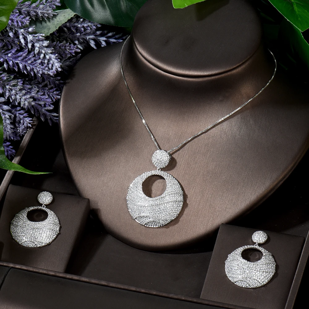 Набор украшений HIBRIDE Dubai с белыми кристаллами свадебный подарок нигерийские