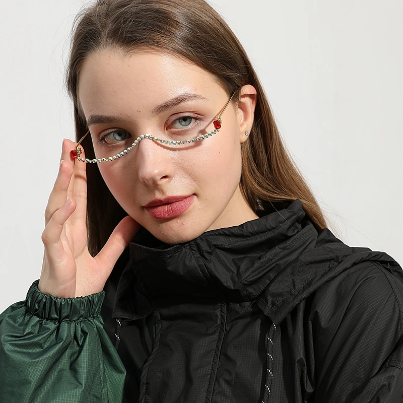 Солнцезащитные очки женские уникальная оправа для глаз без линз полуоправа с