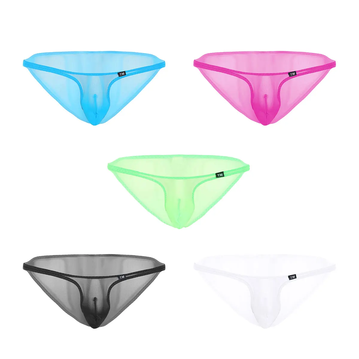 Сексуальное мужское Сетчатое нижнее белье Прозрачное для плавания стринги с