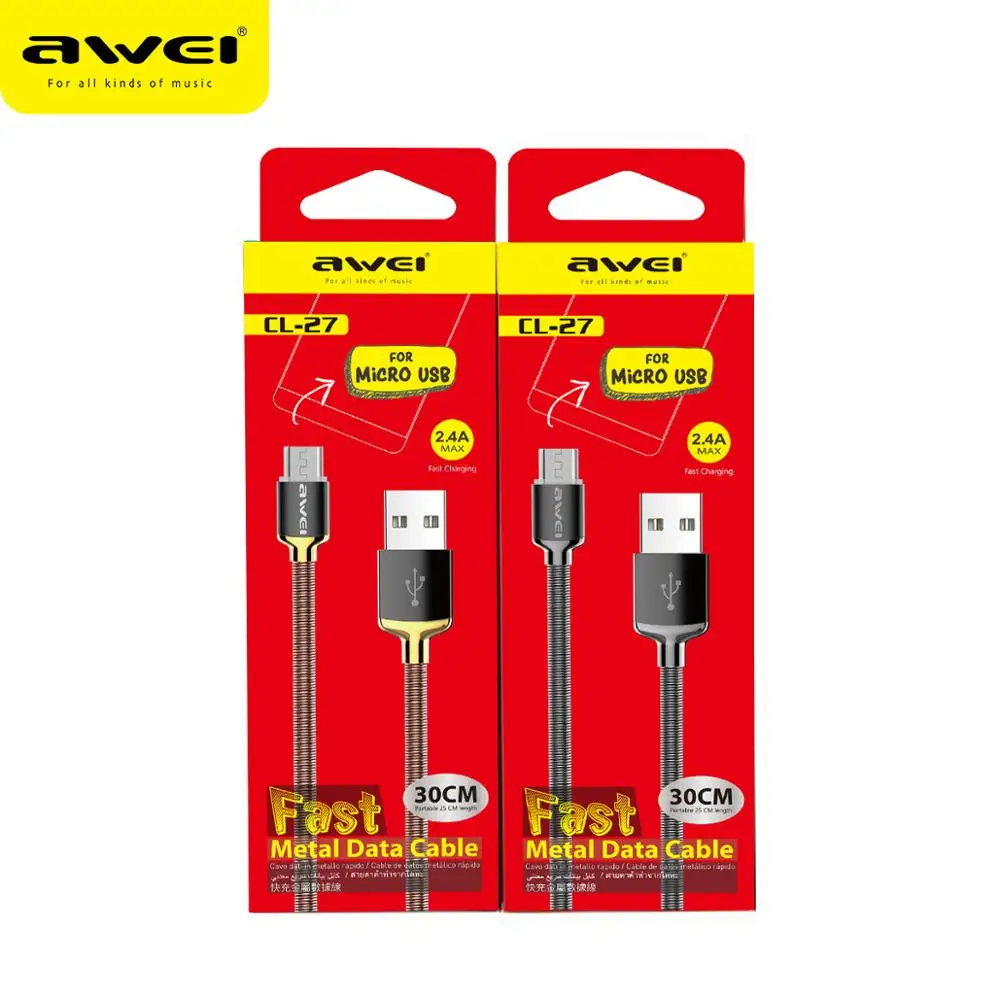 Наушники-вкладыши AWEI CL-27 кабеля для передачи данных 30 см с металлическими