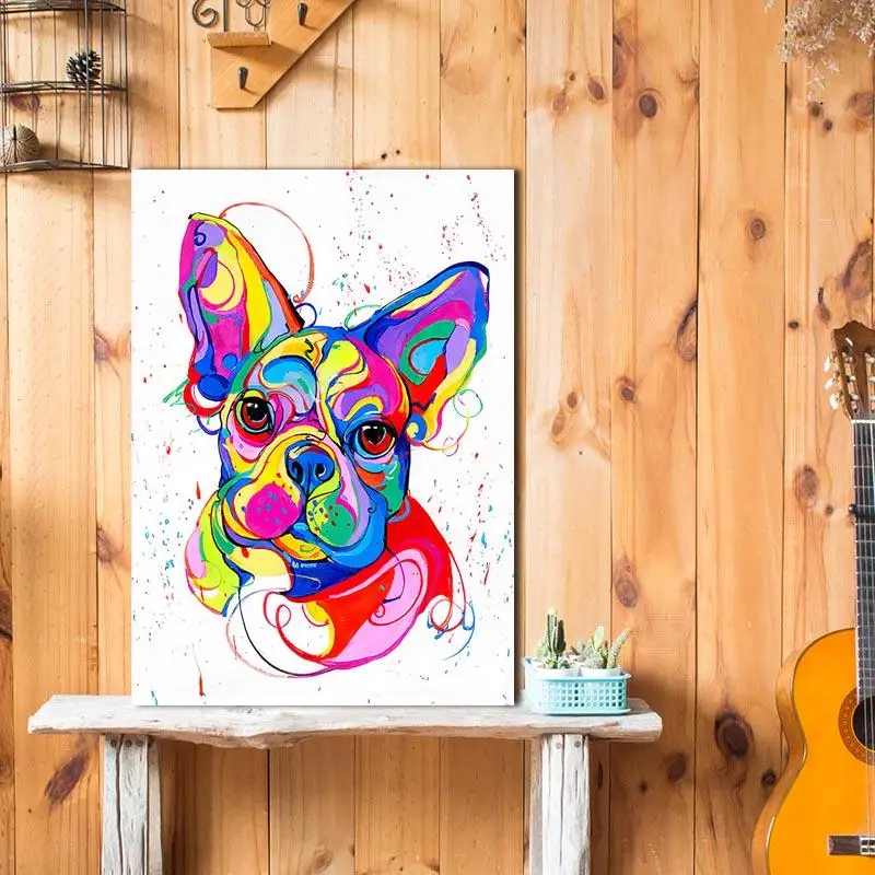Kopen Schilderij Van Franse Bulldog Muur Canvas Schilderij Poster En Foto 'S Voor Kantoor Ziekenhuis Woonkamer Slaapkamer Inrichting 1T