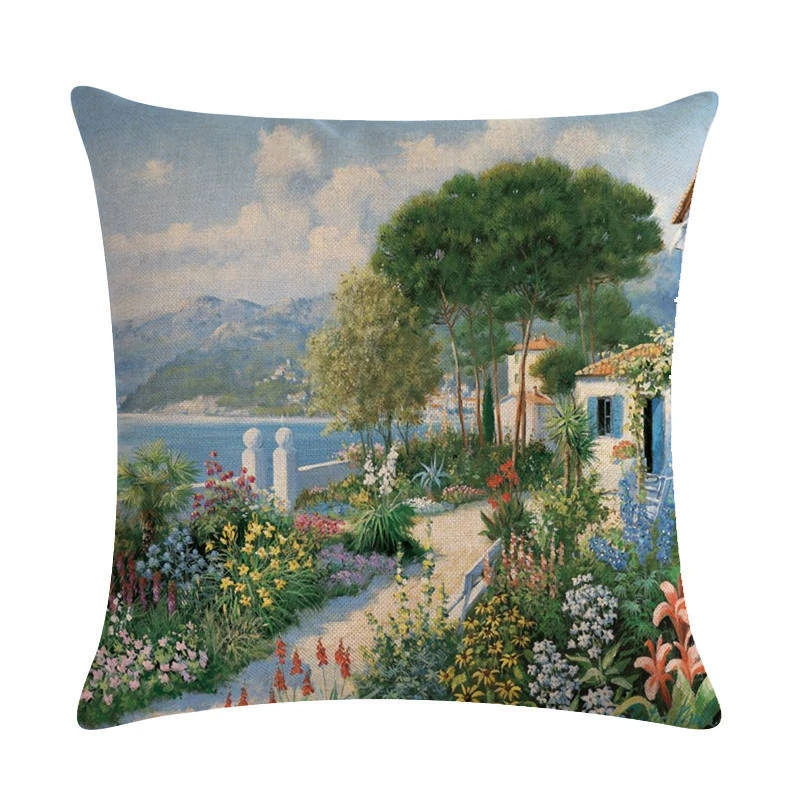 

1 Pcs Scenic Flower Pattern Cotton Linen Throw Pillow Cushion Cover Car Home Sofa Bed Decorative Pillowcase Funda Cojin 40648