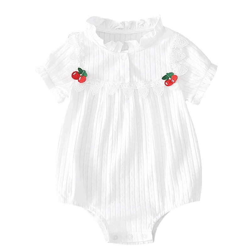 2021 Summer Newborn Baby Girls Bodysuits Clothes Princess Cotton Jumpsuit Cute Toddler Lace Up Beach Outfits Baby Outfits