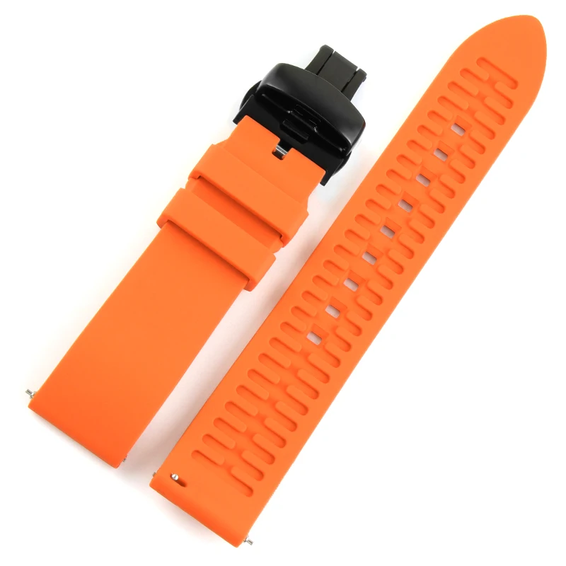 orange btf black 18 мм 20 мм 22 мм силиконовый ремешок резиновый ремешок для часов Seiko 5 SRP SKX007 ProPex PADI Casio Edifice часы браслет спортивный человек - Цвет ремешка: orange btf black