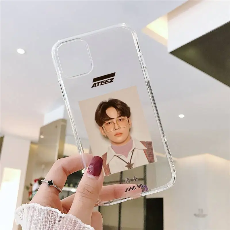 

Ateez Kpop song mingi Phone Case Transparent for iPhone 6 7 8 11 12 s mini pro X XS XR MAX Plus SE cover funda