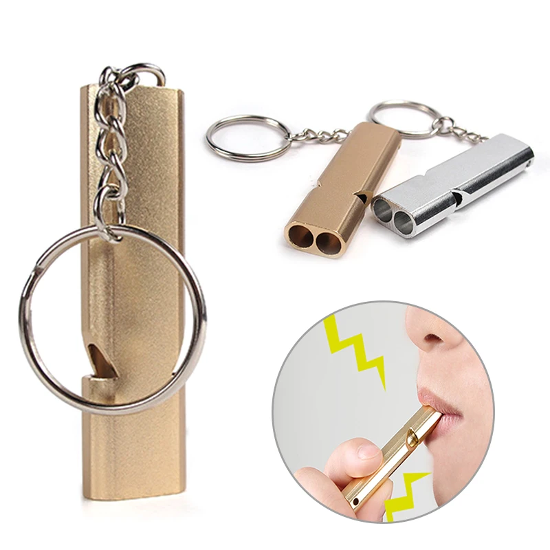 

Outdoor safety emergency whistle Outdoor Camping Double Tube High Frequency Survival Whistle Self-defense Tools Self-help