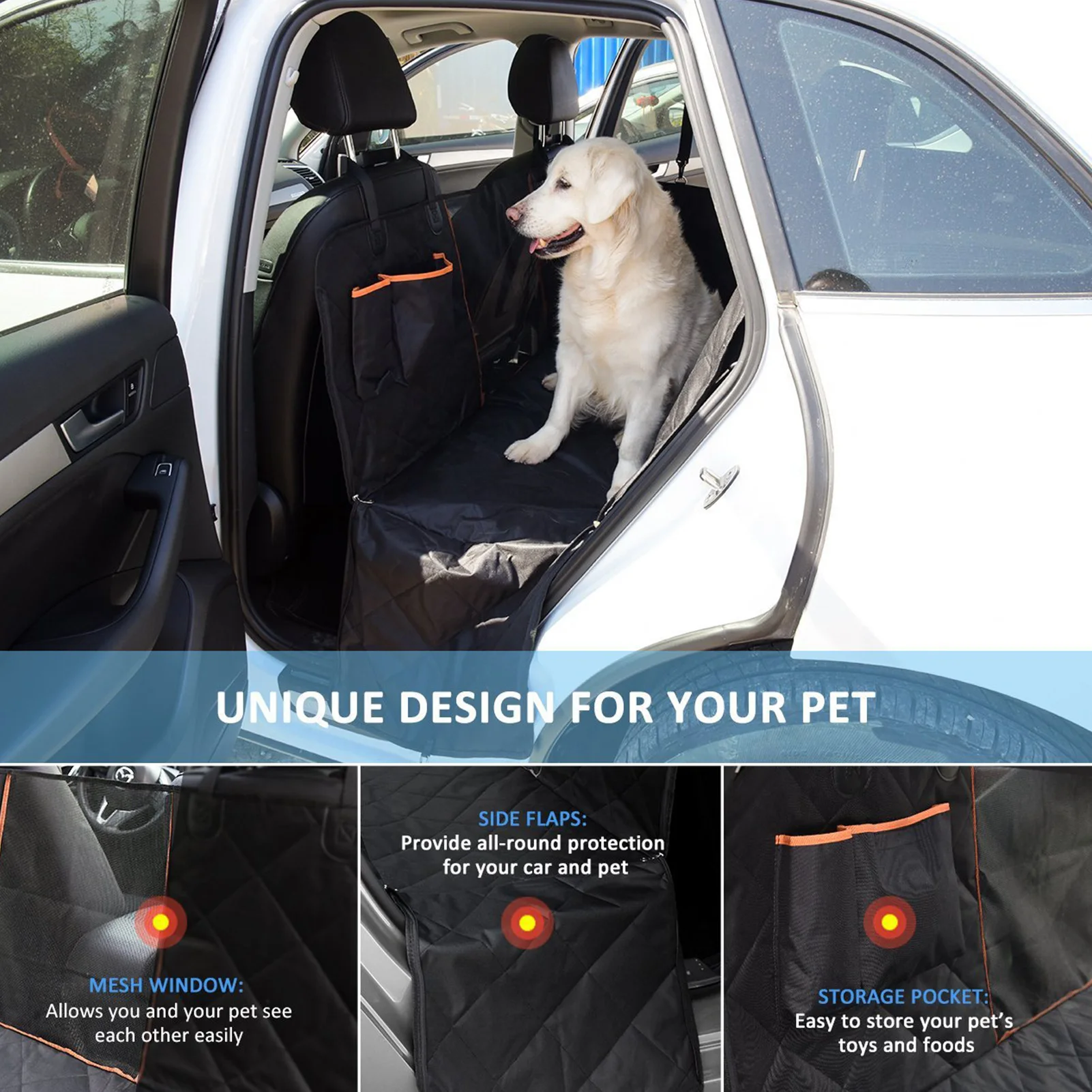 Online Oxford Dog Car Seat Cover Impermeabile Pet Dog Travel Mat Mesh Dog Carrier Car Amaca Cuscino Protector Con Cerniera E Tasca