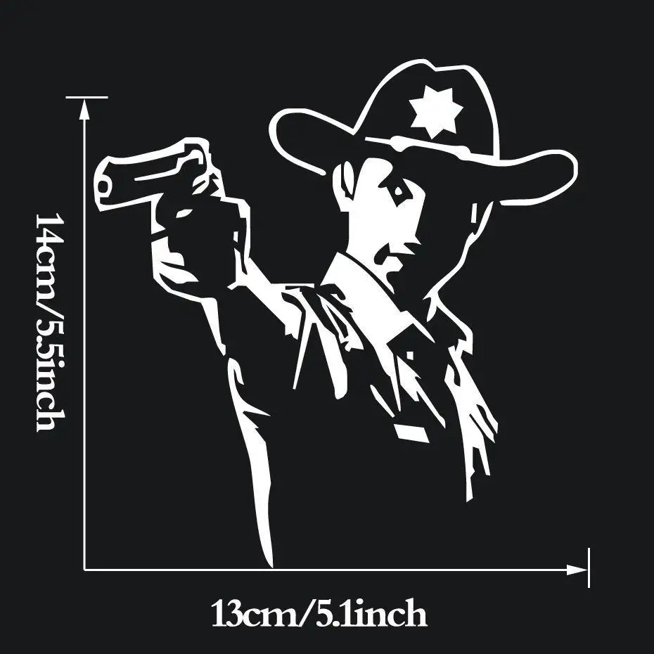 

Fashion Car Sticker Pistol Zombie Figure With Gun Cool Car Reflective Decoration Decals