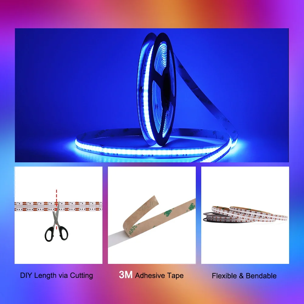 Tuya Zigbee Wifi RGB COB LED Strip Light Kit Work With Al*xa SmartThings Google Assistant Smartlife Colorful Decor Lighting Tape |