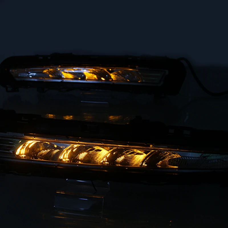 Автомобильный мигающий 1 пара для Ford Mondeo Fusion 2011 2012 2013 Led Drl дневные ходовые огни светодиодные дневные Противотуманные фары с желтым