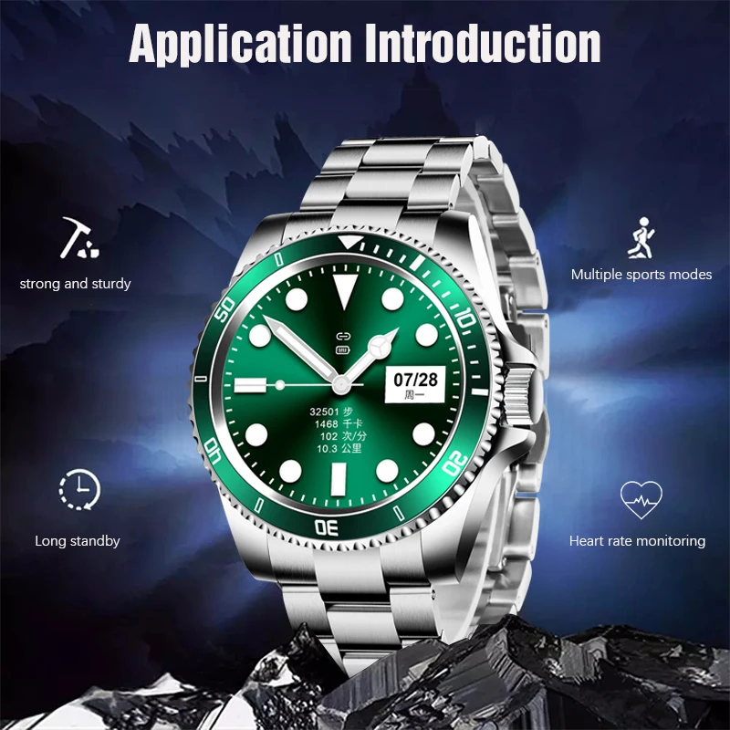 LIGE Смарт-часы для мужчин SmartWatch полный сенсорный Экран вызовов через Bluetooth плеер iOS
