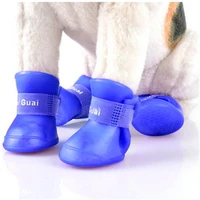 4pcsset dog raining shoes waterproof pet shoes for dog puppy colorful rubber boots portable durable puppy shoes pet suppliers