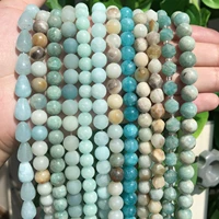 25 style natural stone beads amazonite round loose beads for jewelry making needlework diy bracelets necklace 15strand 4 12 mm