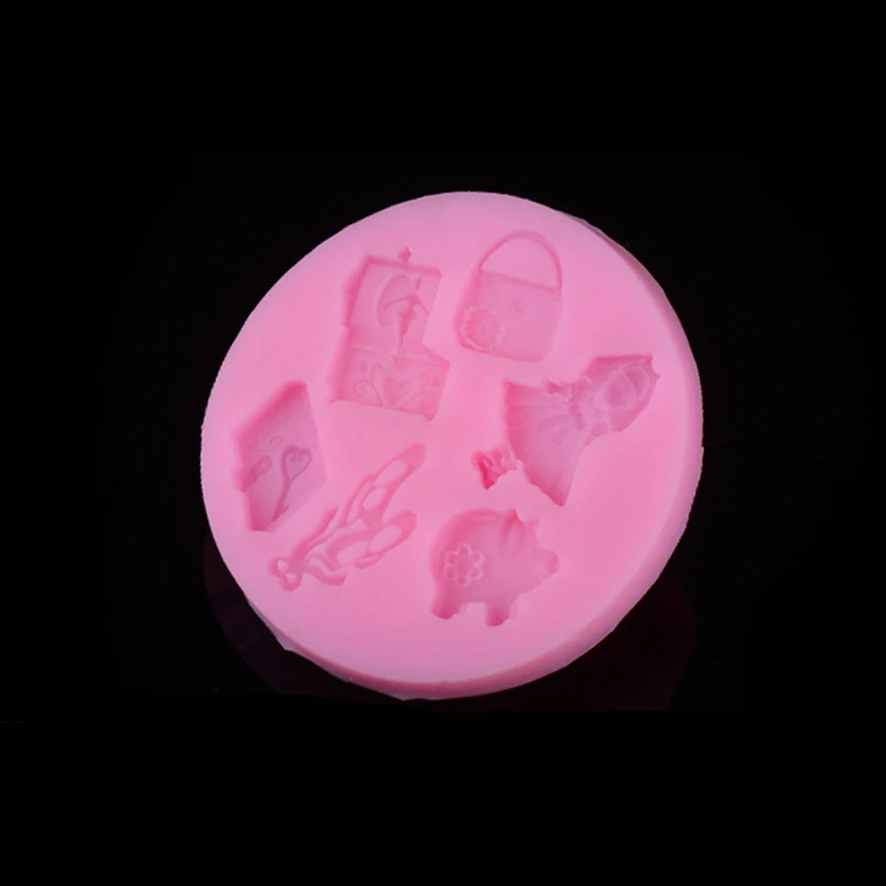 DIY кукла свинья коробка торт силиконовые формы для шоколада желе ледяной сахар 1718