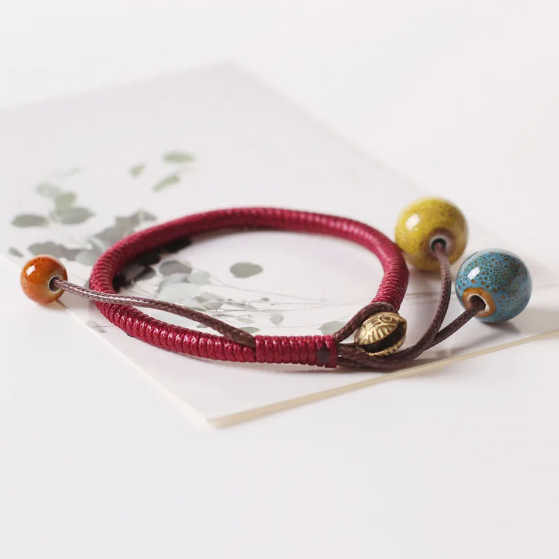 Модные очаровательные керамические разноцветные Круглые бусины в этническом