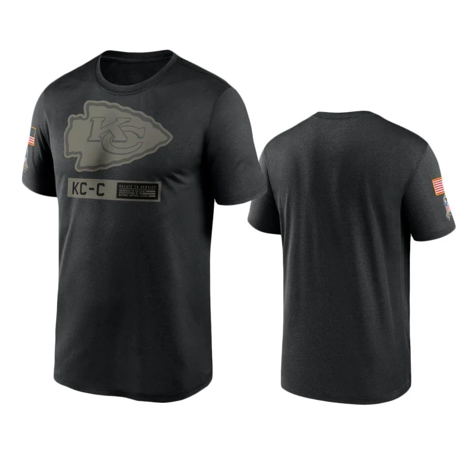 

Kansas City Men Black 2020 Chiefs Salute to Service Team Performance T-Shirt