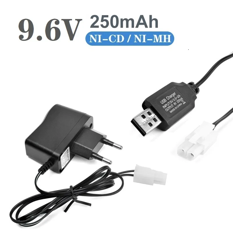 

9.6V Battery Charger for NiCd NiMH battery Input 100V-240V with Tamiya Kep-2p Plug charger For RC toys 9.6V Charger