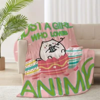 arnovic just a girl who loves anime blanket flannel soft and comfortable microfiber warm air conditioning blanket bed sofa