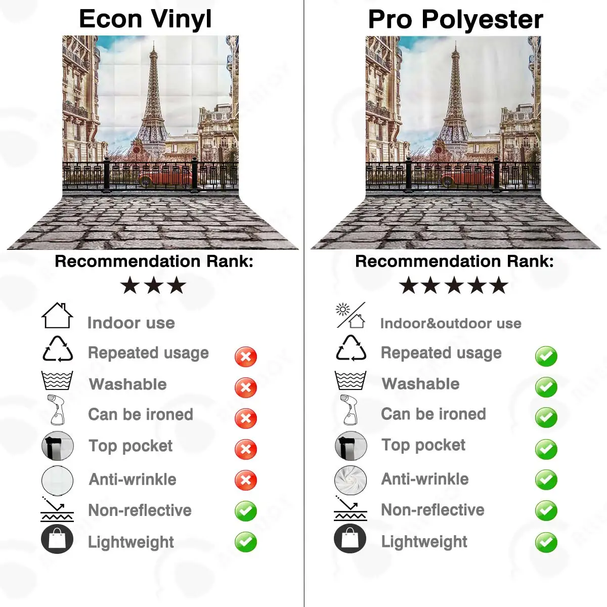 Виниловый фон Funnytree для фотосъемки с изображением Эйфелевой башни весенний