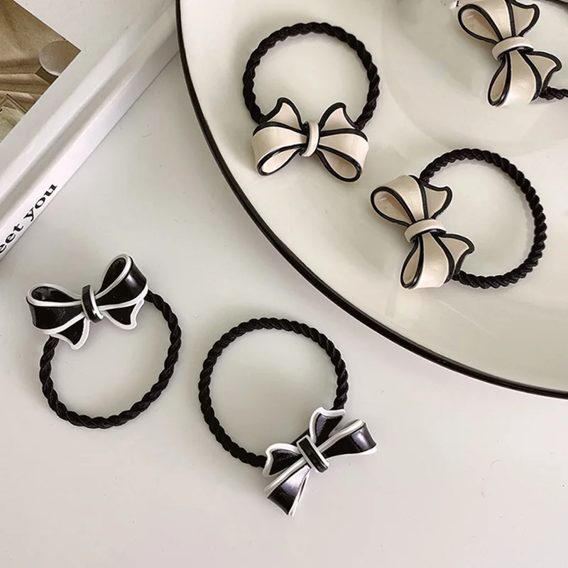 

Женские резинки для волос в Корейском стиле, модные завязки с большим бантом для хвоста, аксессуары для волос