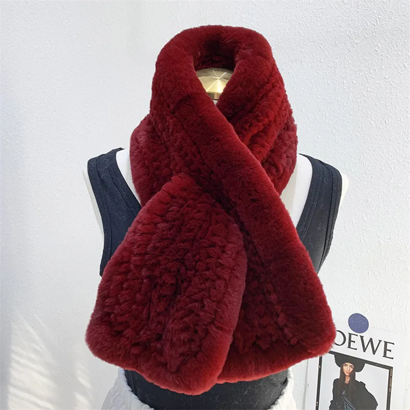 Зимние женские 100% настоящий мех кролика шарфы теплые мягкие пушистые из