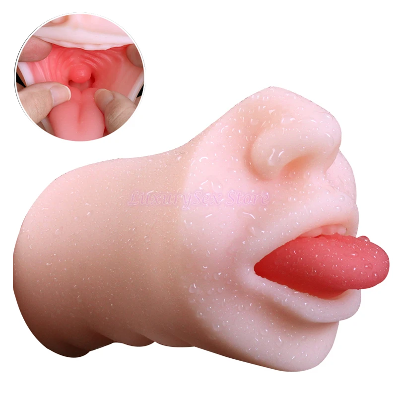 3D Глубокая глотка Мужской мастурбатор оральный секс игрушки с длинным языком