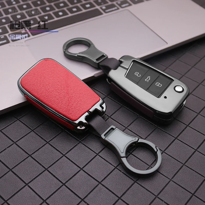 Кожаный чехол для ключа автомобиля из цинкового сплава Volkswagen VW Golf Bora Jetta Polo GOLF Passat
