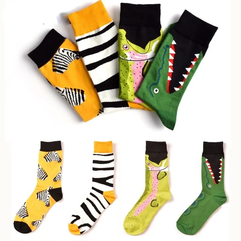

Unisex Men/Women Cartoon Animal Print Cute Socks Female Harajuku Vintage Streetwear Crew Sock Girls Sweet Cotton Soft Sox