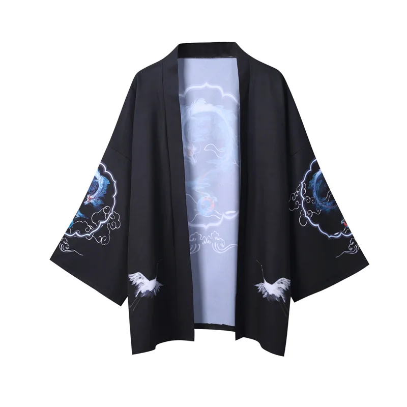 Yukata Haori японское кимоно с драконом кардиган мужской костюм самурая азиатская