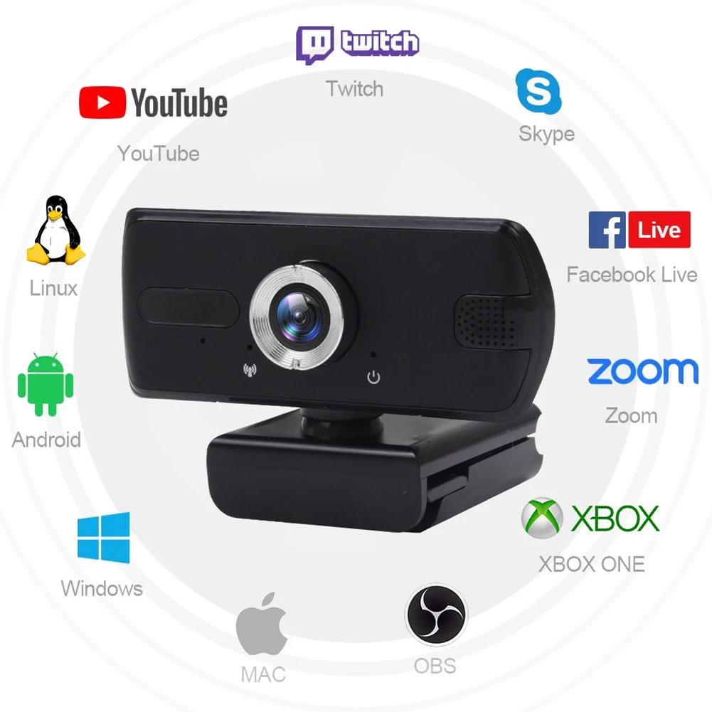 

HD 1080P Webcam with Built-in Mic Auto-focus Webcams for Desktop Computer Laptop Gaming Video Calling H-best
