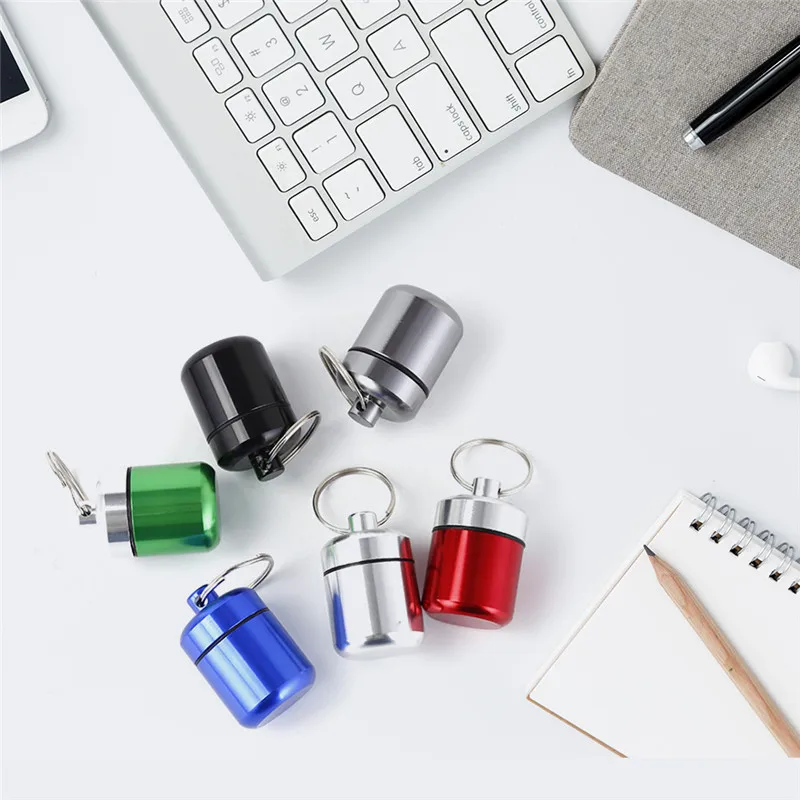 Компактный портативный алюминиевый чехол для таблеток брелок Карманный улицы