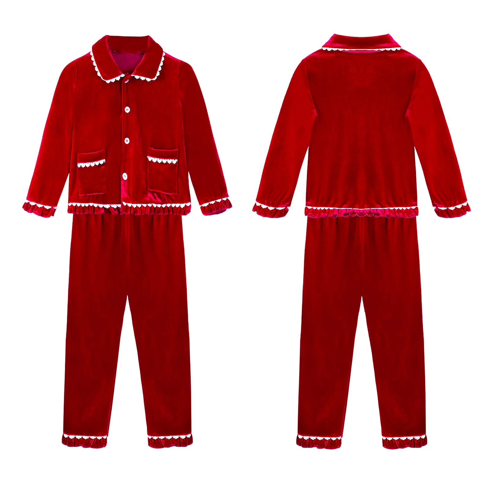 

2Pcs Auntumn Winter Kids Girls Thicken Warm Soft Pajamas Girls Velvet Pajamas Set Long Sleeve Sleepwear for Girls Pajamas