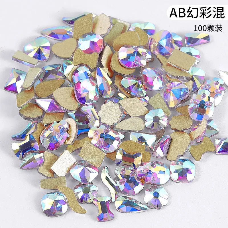 

Multi Color Glass Rhinestones for Clothing Loose Flatback Dress Stones Decorative Crystal Sew on Rhinestones 100PCS/PACK