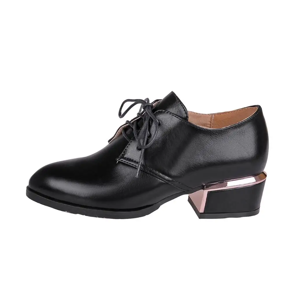 4 см Туфли-оксфорды из замши на не сужающемся книзу массивном каблуке с круглым