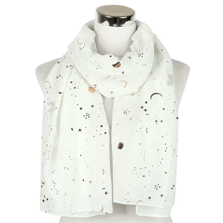 Новые модные тонкие шарфы Женский палантин черный темно синий звезда луна