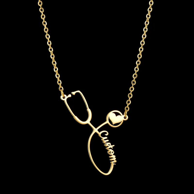 Collana con nome personalizzato targhetta con lettera a forma di cuore personalizzata per gioielli da donna con catena in acciaio inossidabile con scatola in acciaio inossidabile Whol