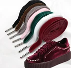 Шнурки с бархатной поверхностью для мужчин и женщин, повседневные кожаные, черные, белые, цветные, длина 110 см, ширина 1,6 см